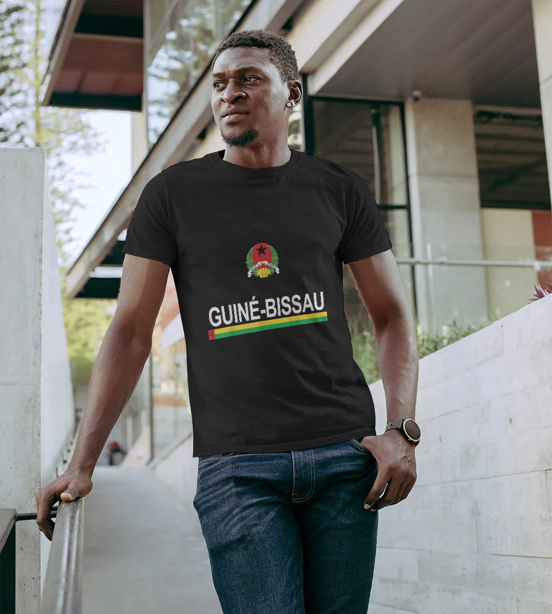 1sttheworld T-Shirt - Guine bissau Sports style Flag And Emblem Design T-Shirt Black A35