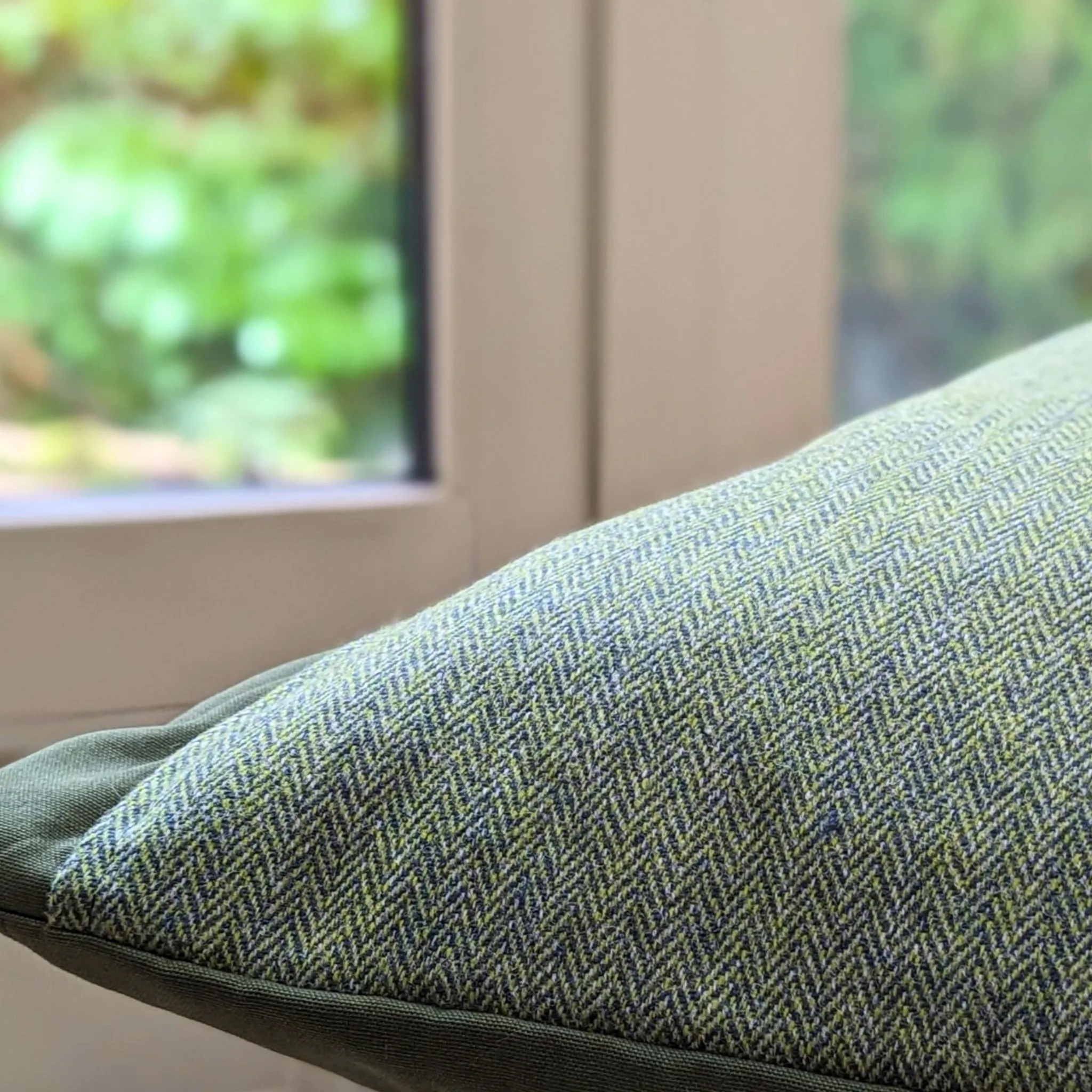 Luxury Dog Cushion Bed in Herringbone Tweed